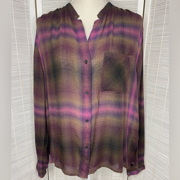 Pendleton Plaid Lightweight Button-Down Shirt Multicolor Size L - Picture 1 of 8